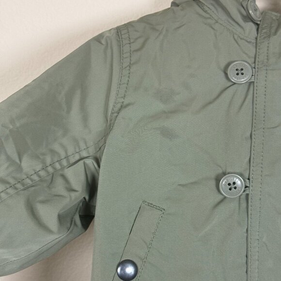 Gap Military Green Boys Faux Fur Hooded Jacket 18-24 months - Picture 4 of 7